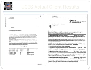 UCES Actual Client Results
 