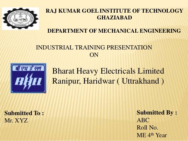 Bhel Haridwar Training Report Block 3 Pdf