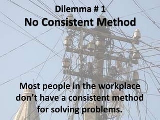 Most people in the workplace
don’t have a consistent method
for solving problems.
 