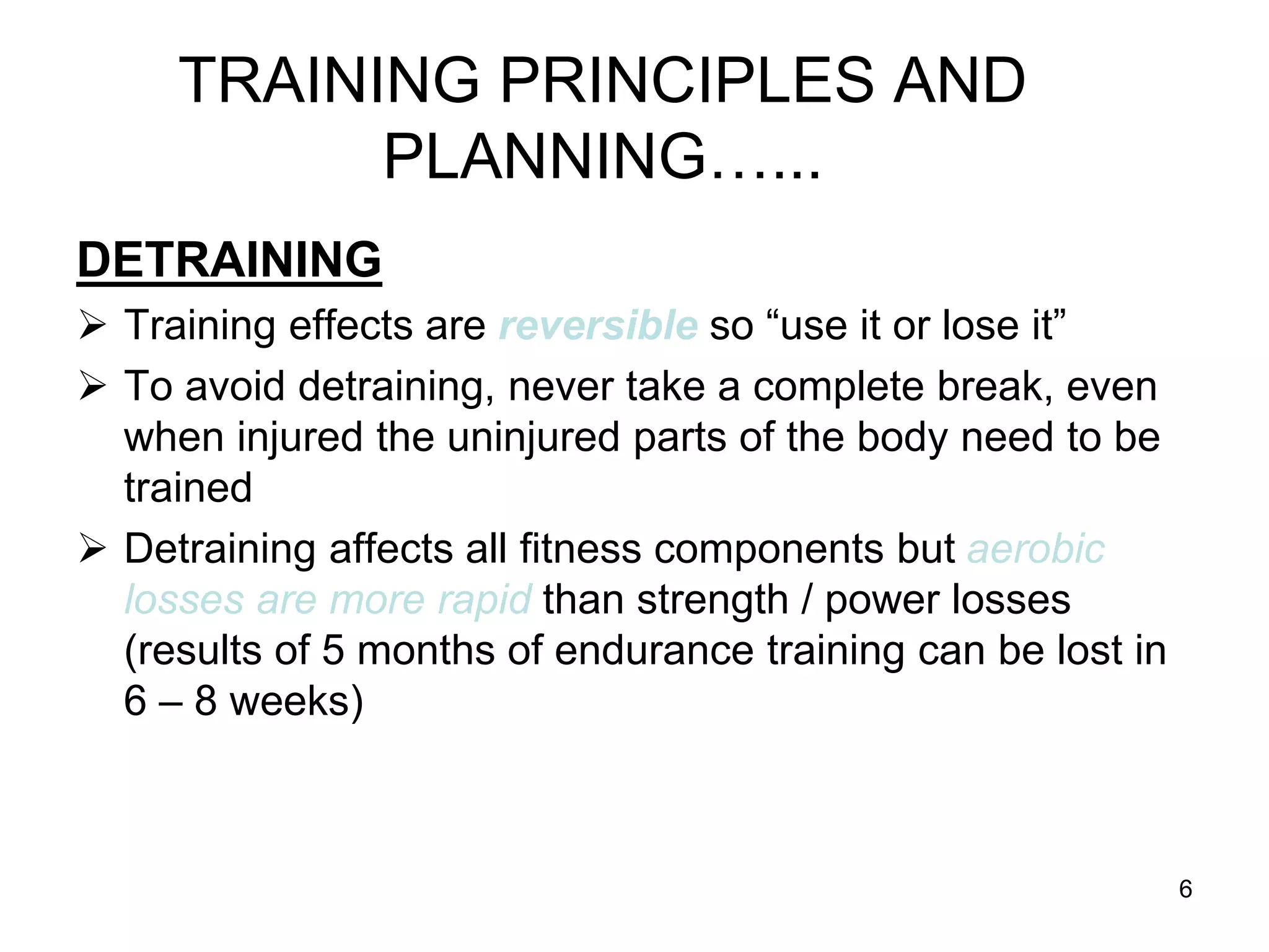 TRAINING PRINCIPLES AND PLANNING powerpoint.ppt