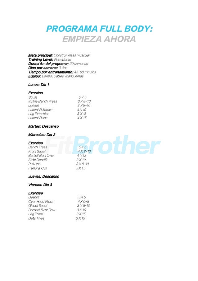 Training Program By Fitbrother