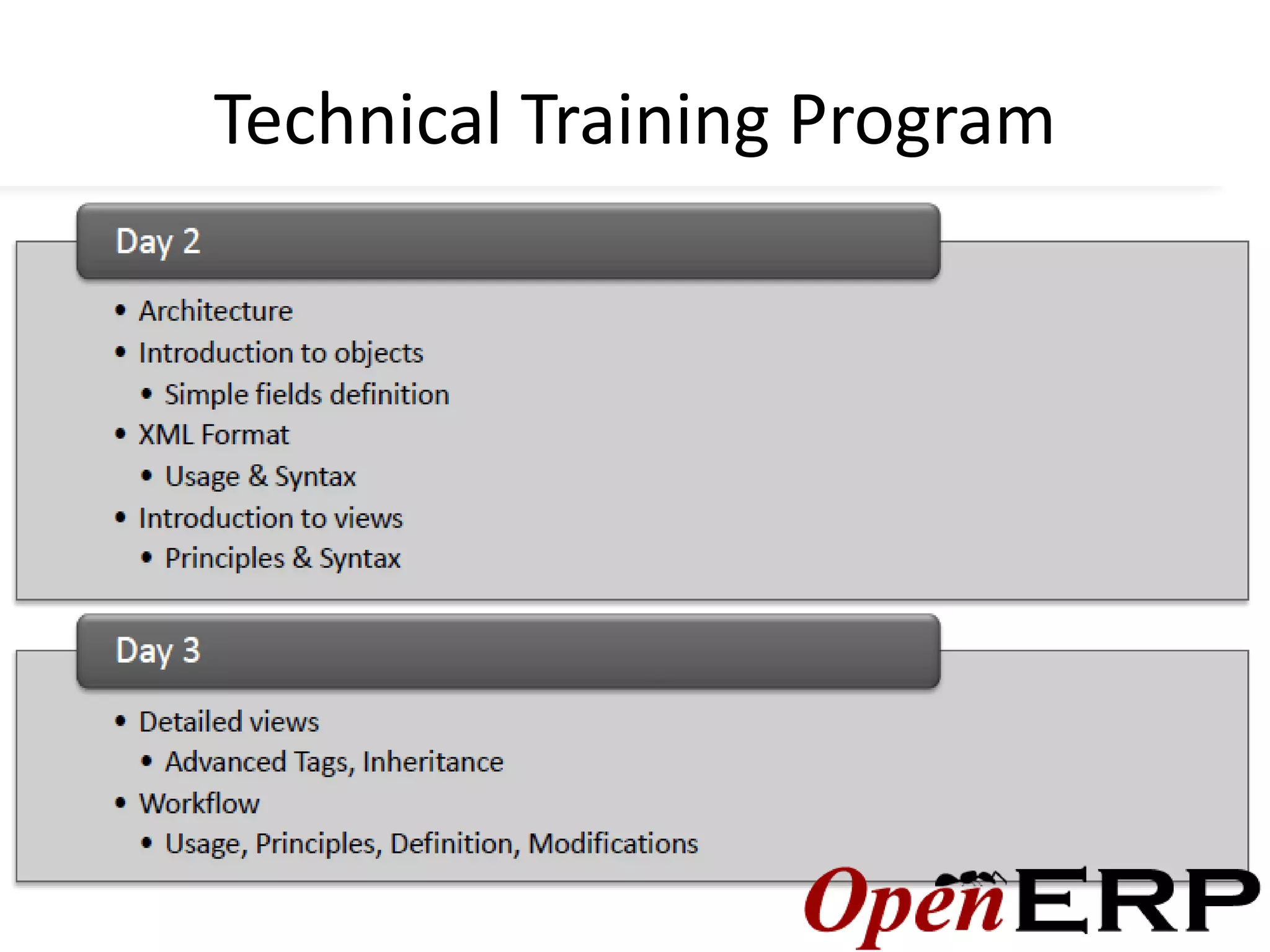 Technical Training Program
 