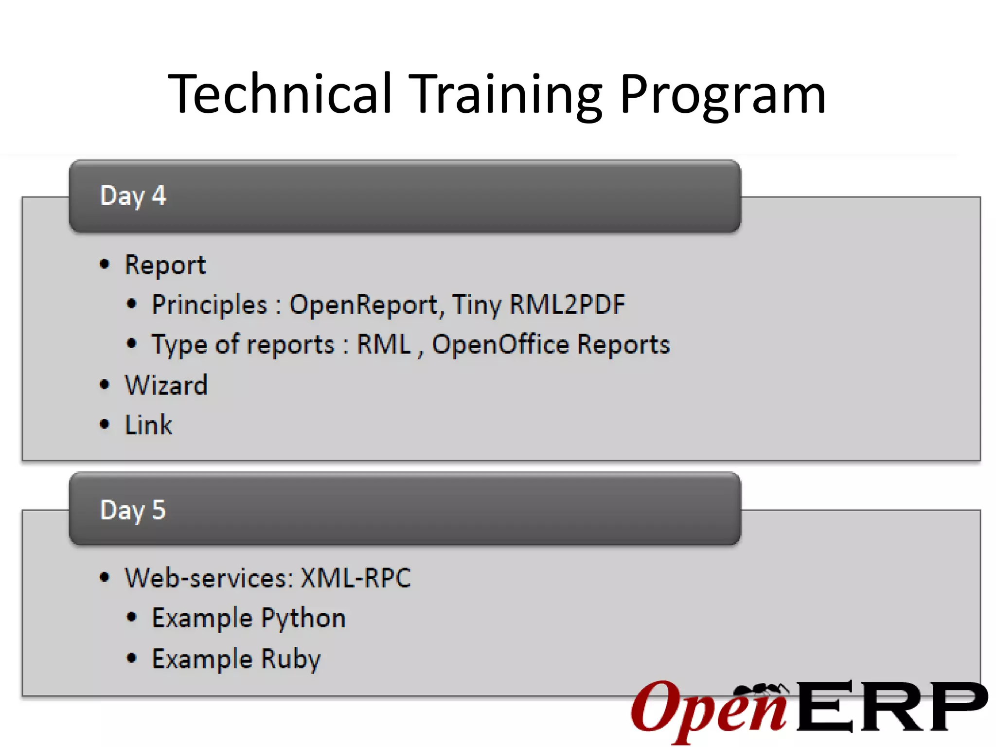 Technical Training Program
 