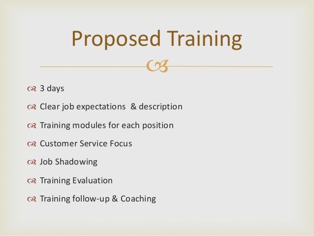 Training proposal power point Training proposal power point