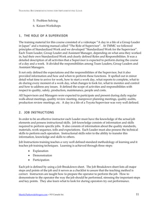 Training Recommendations for Implementing Lean Manufacturing | PDF