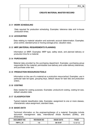 Training Reference Document Template