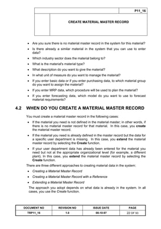 Training Reference Document Template