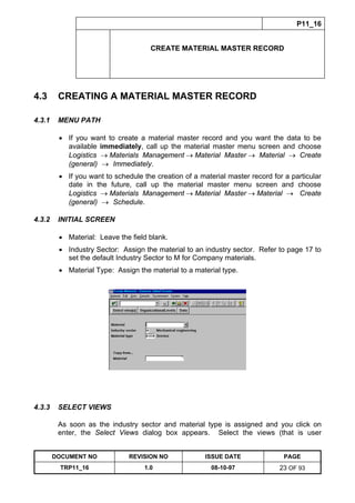Training Reference Document Template