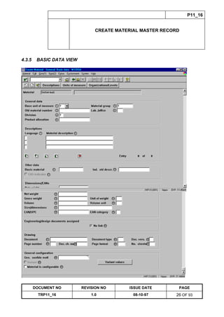 Training Reference Document Template