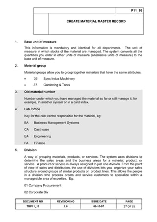 Training Reference Document Template