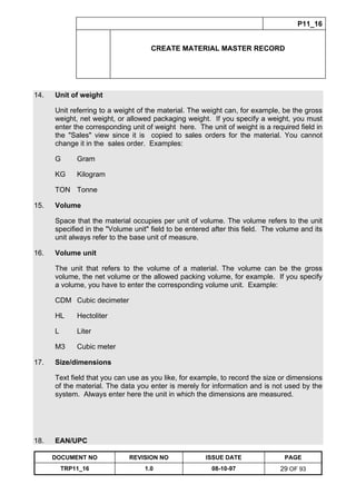 Training Reference Document Template