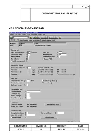 Training Reference Document Template