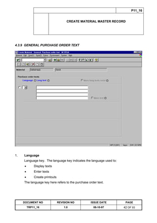 Training Reference Document Template