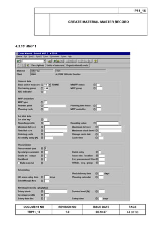 Training Reference Document Template