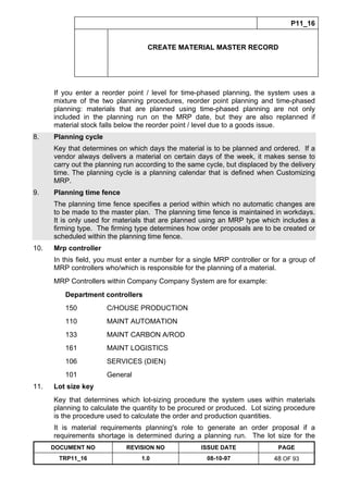 Training Reference Document Template