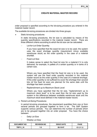 Training Reference Document Template