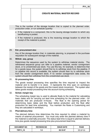 Training Reference Document Template