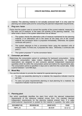Training Reference Document Template