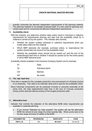 Training Reference Document Template