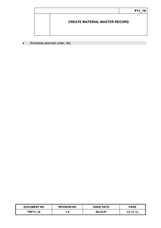 Training Reference Document Template