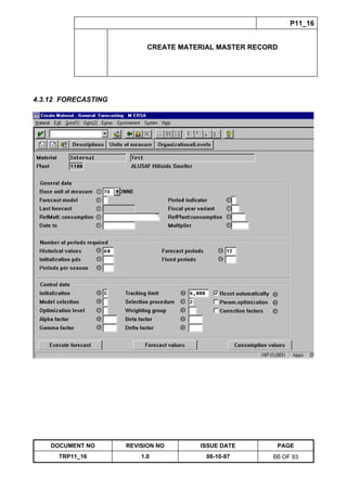 Training Reference Document Template