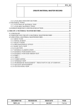 Training Reference Document Template