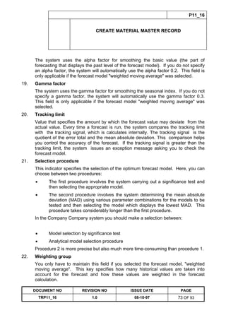 Training Reference Document Template