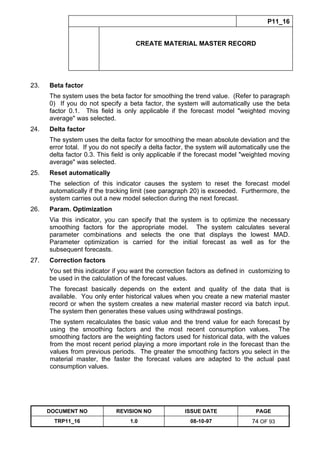 Training Reference Document Template