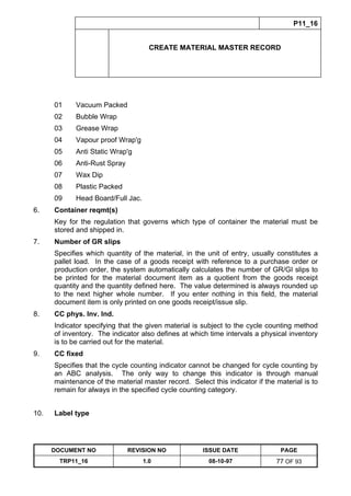 Training Reference Document Template