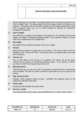 Training Reference Document Template