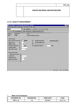 Training Reference Document Template