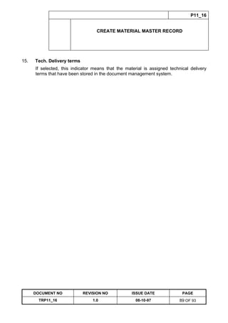 Training Reference Document Template