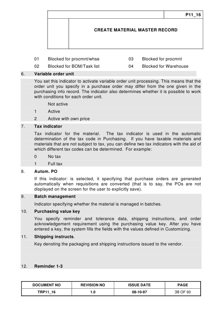 Training Reference Document Template