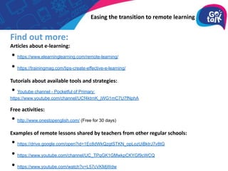 Easing the Transition to Remote Learning: Strategies and Tools for ...