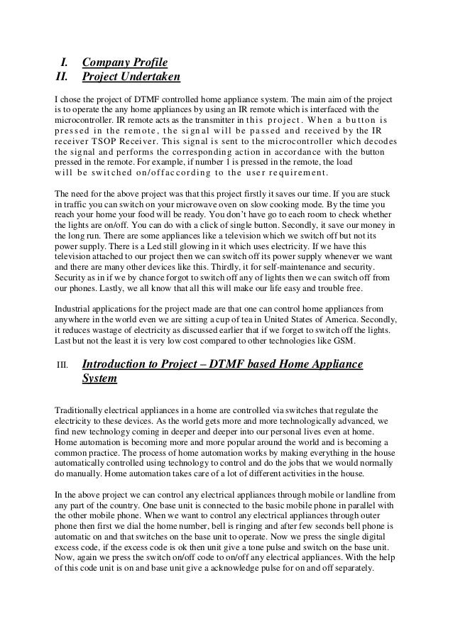 Dtmf controlled home appliances project report Dtmf controlled home appliances project report