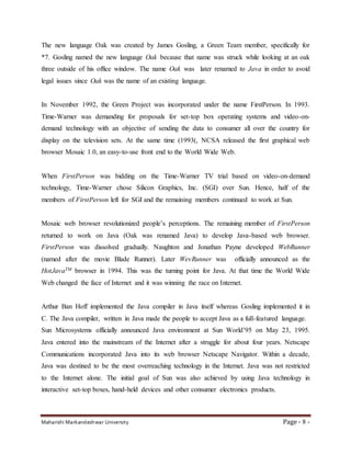 Core Java Training report | DOCX