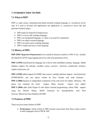Training report on web developing | PDF