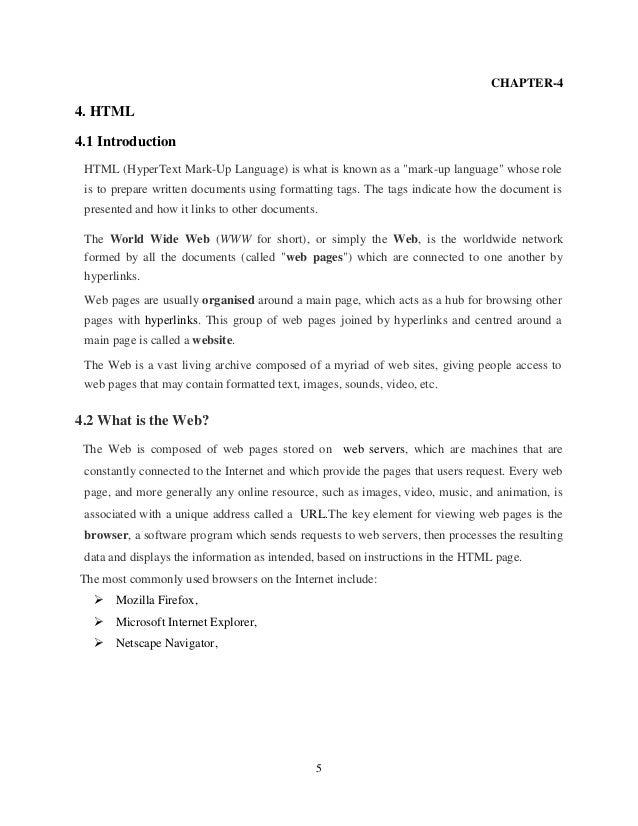 Training report on web developing
