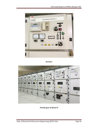 Internship Report on SEWA, Sharjah, UAE
Dept. of Electrical & Electronics Engineering, SJCET, Palai Page 46
Incomer
Switch gear of desal 13
 