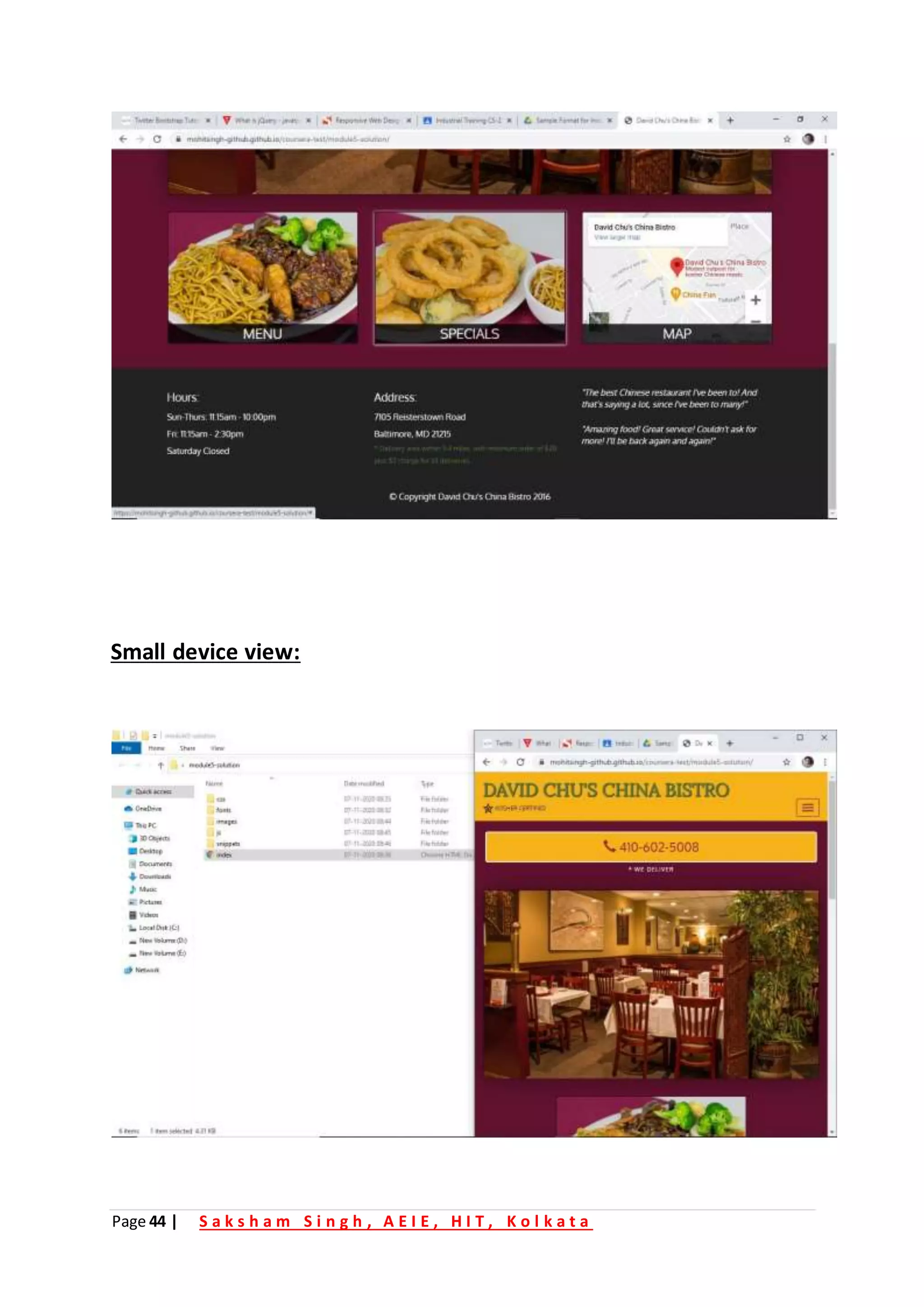 Page 44 | S a k s h a m S i n g h , A E I E , H I T , K o l k a t a
Small device view:
 