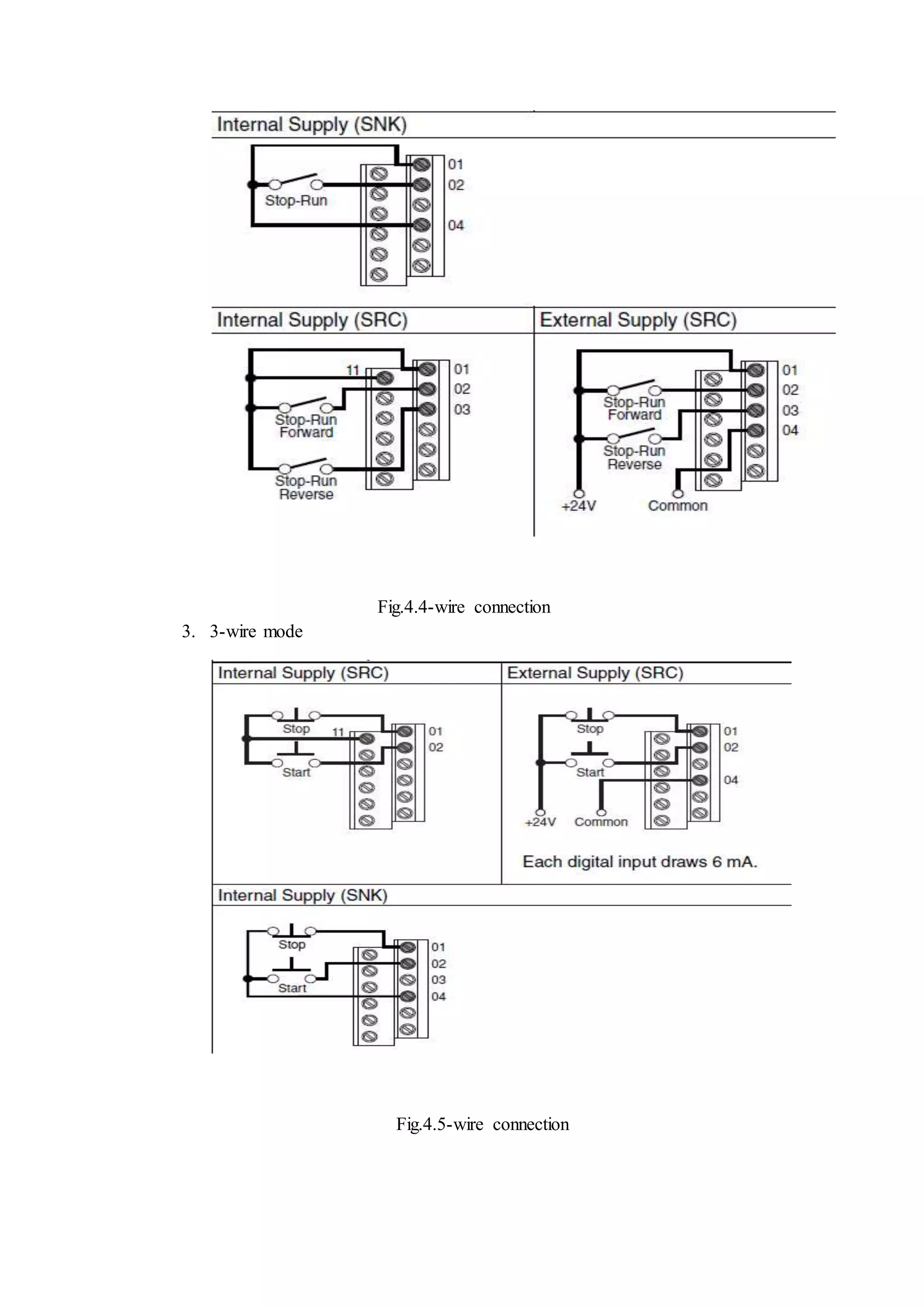 Fig.4.4-wire connection
3. 3-wire mode
Fig.4.5-wire connection
 