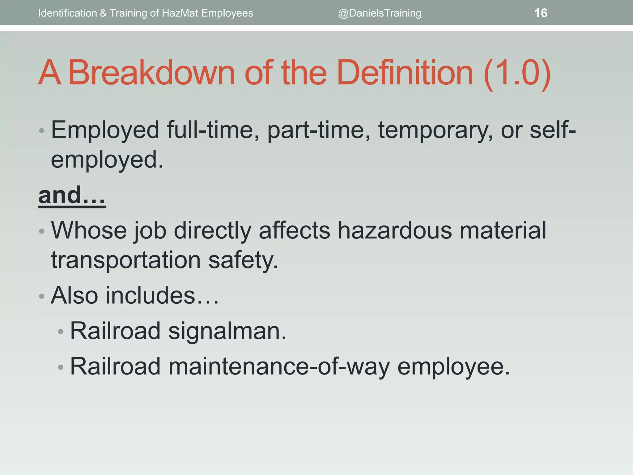Who or What is a HazMat Employee? | PPTX