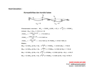 ! ! !
SHORT&COURSE&SAP&2000&
Email!:!edi@supriyanto.web.id!
Mobile!:!+6281338718071!
!
Hand&Calculation&:&
!
!
 
