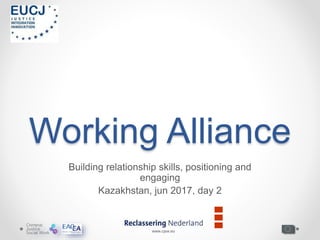 www.cjsw.eu
Working Alliance
Building relationship skills, positioning and
engaging
Kazakhstan, jun 2017, day 2
 