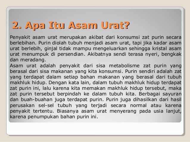 Normal Asam Urat - Penyakit Asam Urat