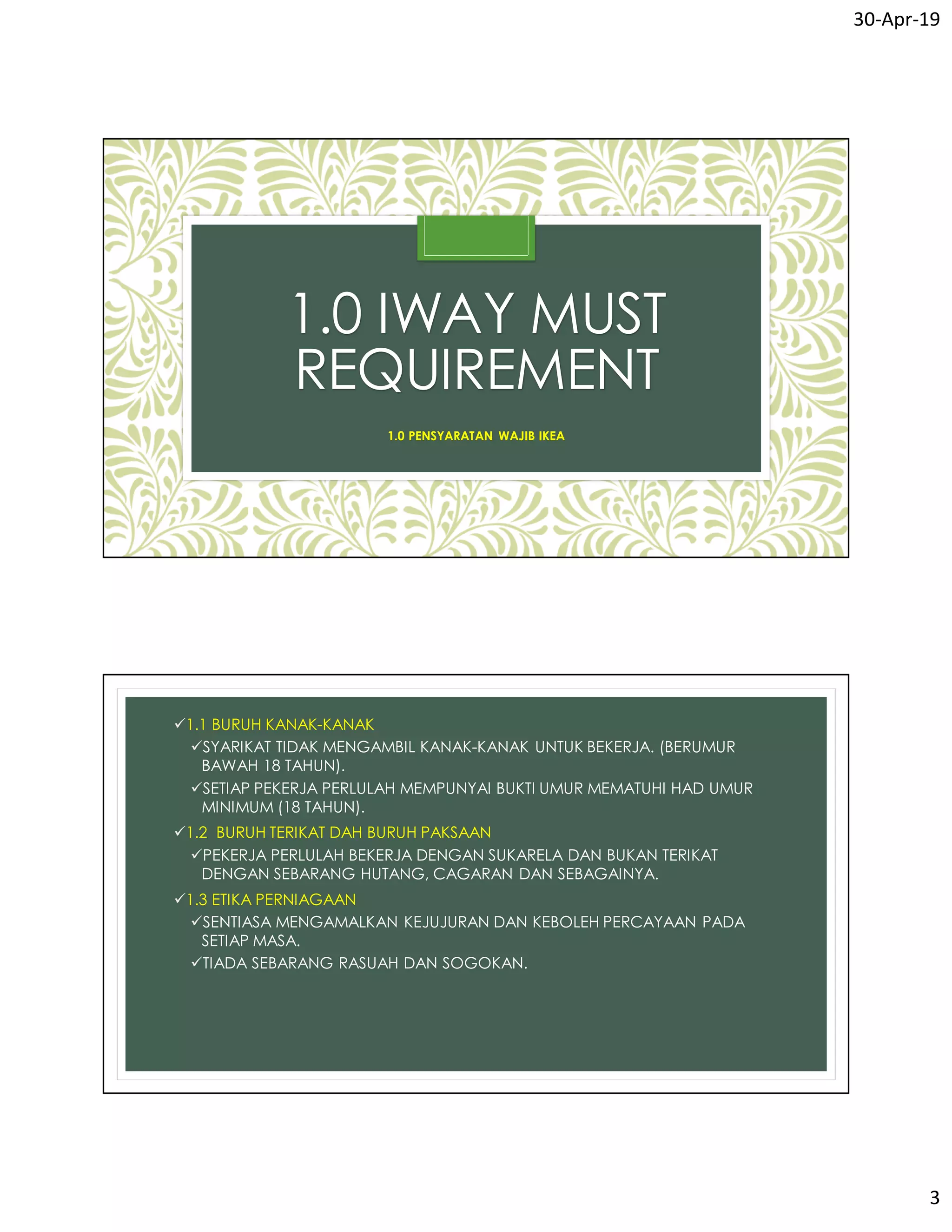 IKEA Iway Standard Requirement (Malay Version) | PDF