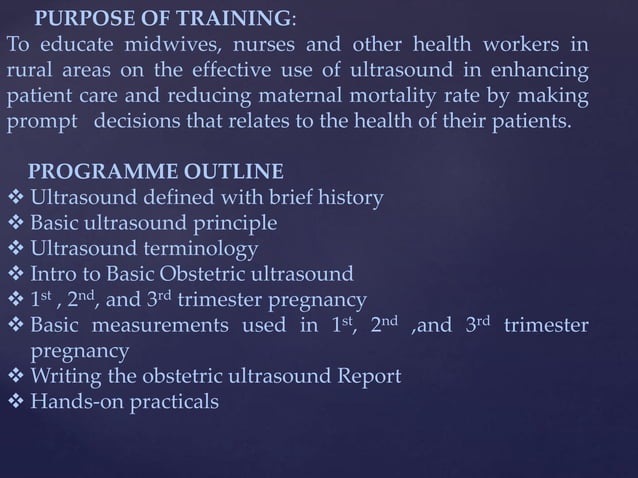 BASIC OBSTETRIC ULTRASOUND TRAINING | PPTX | Pregnancy | Reproductive ...