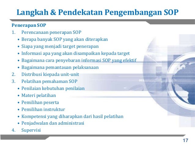 Sekilas tentang Materi Training SOP Sekilas tentang Materi Training SOP