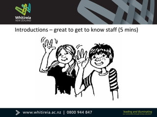 Introductions – great to get to know staff (5 mins)
 
