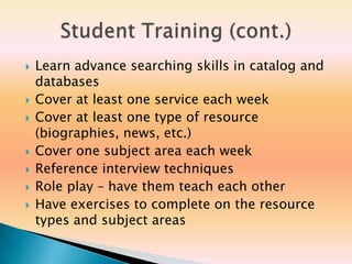 Training Students for Reference Desk Work | PPTX